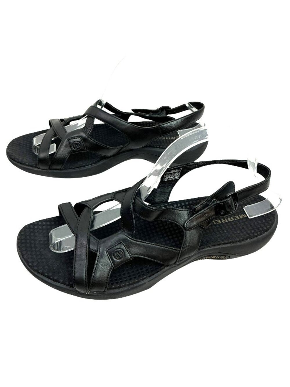 Merrell Agave Leather Strappy Slingback Sandals Womens 10 Black